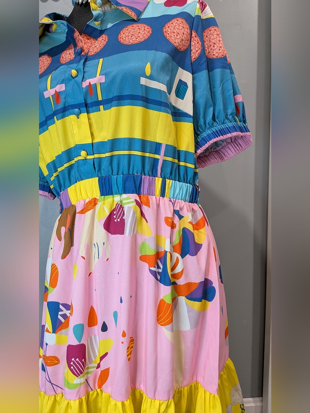 L'atiste Multi Abstract Print Maxi Dress (No Belt) - Picture 4 of 5